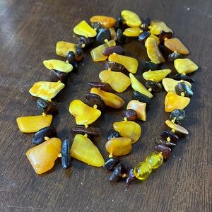 Pre owned vintage natural free form amber necklace